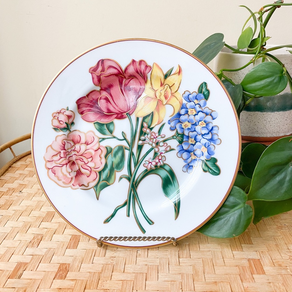 Vintage Fitz and Floyd Gilded Floral Plate
